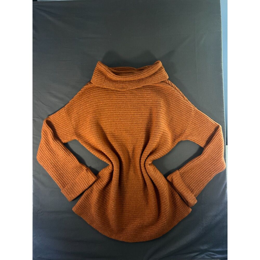 Coxy Fall Oversized Anthropologie Pilcro Orange Chunky Knit Cowl Neck Sweater M